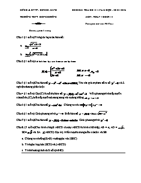 Đề kiểm tra kì II môn Toan  Khối 11 - Trường THPT Đông Dương